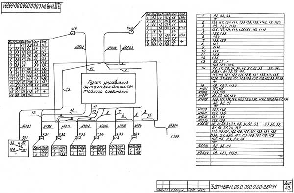 Схема електрична з'єднань плоскошліфувального верстата 3Д711ВФ11